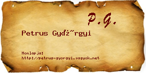 Petrus Györgyi névjegykártya