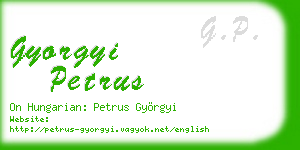 gyorgyi petrus business card