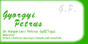 gyorgyi petrus business card